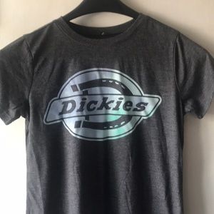 Dickies XSmall Gray Tshirt Blue/Green Logo Rounded bottom N W/O T